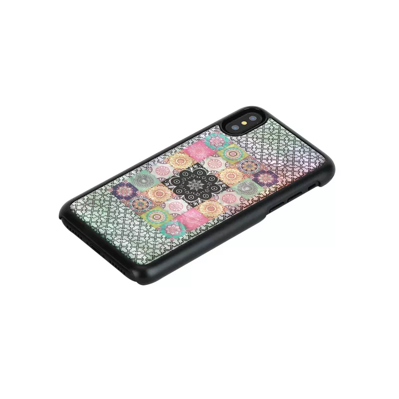 Smartphone case iKins for iPhone XS / XS S — Flower Garden design, black
