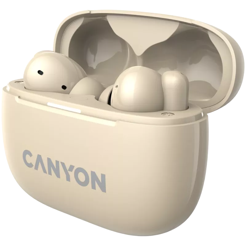 Canyon CNS-TWS10BG Headphones and Headset True Wireless Stereo (TWS) In-Ear calls/music/Sport/everyday use USB Type-C Bluetooth Beige (CNS-TWS10BG)