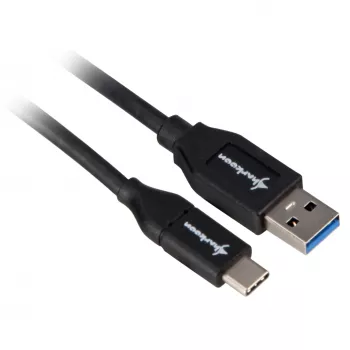 Sharkoon USB 3.2 Gen 2 Cable USB-A Plug> USB-C black 1 Meter - Cable - Digital/Data
