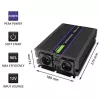 Power inverter QOLTEC Monolith 3000 MS Wave, 12V→230V, 1500/3000W, with USB