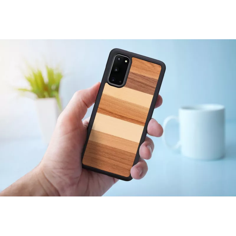 Phone case man and wood Galaxy S20 black — protective back cover for Samsung Galaxy S20