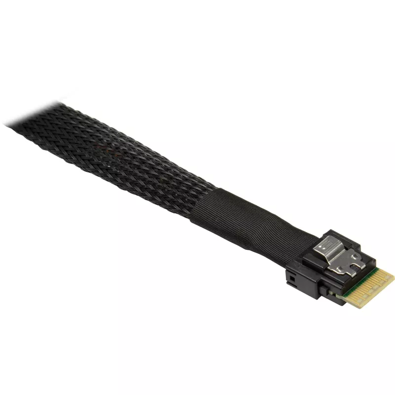 INTER-TECH cable SFF-8654-8i to 2× SFF-8654-4i, 70 cm internal split cable