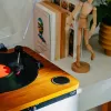 Analogue belt-drive turntable Adler AD 1914 with USB port, ceramic platter, DC motor, 33 1/3 rpm, Bluetooth 5.4, RCA outputs, built-in speakers