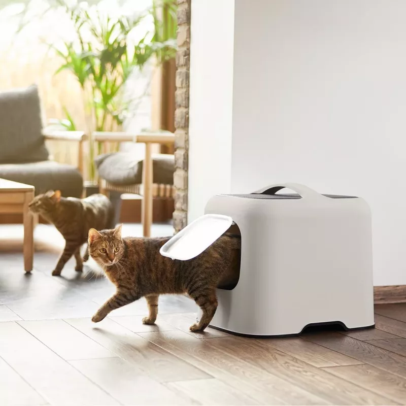 Hooded litter box Rotho BIALA Beige 395×510×443 mm, plastic with spatula