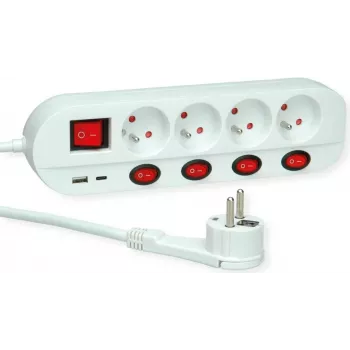 ROLINE Power Strip 4x UTE individually switchable 1.5m (19.07.2346)