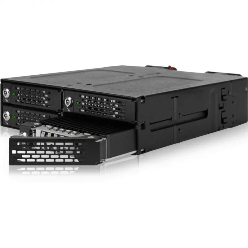 ICY DOCK - ToughArmor MB720MK-B V3 - 4x PCIe 4.0 M.2 NVMe to 4x OCuLink in 1x 5.25 bay mobile rack metal black w/ keylock (tri-mode compatible)