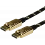 DisplayPort cable ROLINE 11.04.5648 7.5 m Black Gold