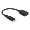 USB Cable DeLOCK USB 3.1 Gen 2 Type-C/Typ-A 0.1 m Black