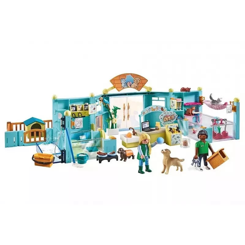 PLAYMOBIL Playset My Life 71742 Animal Hotel with Figures – Playset with hotel building and animal figures