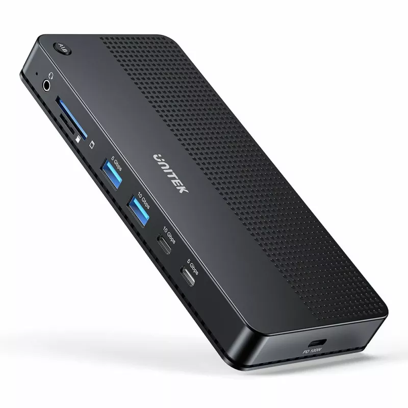 Docking Station UNITEK D1103A01 USB4 Wired Black 100W Power Delivery