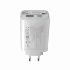 CANYON charger OnCharge 65RC with built-in USB-C cable 65W, 1x PD, 1x QC, EU plug, White