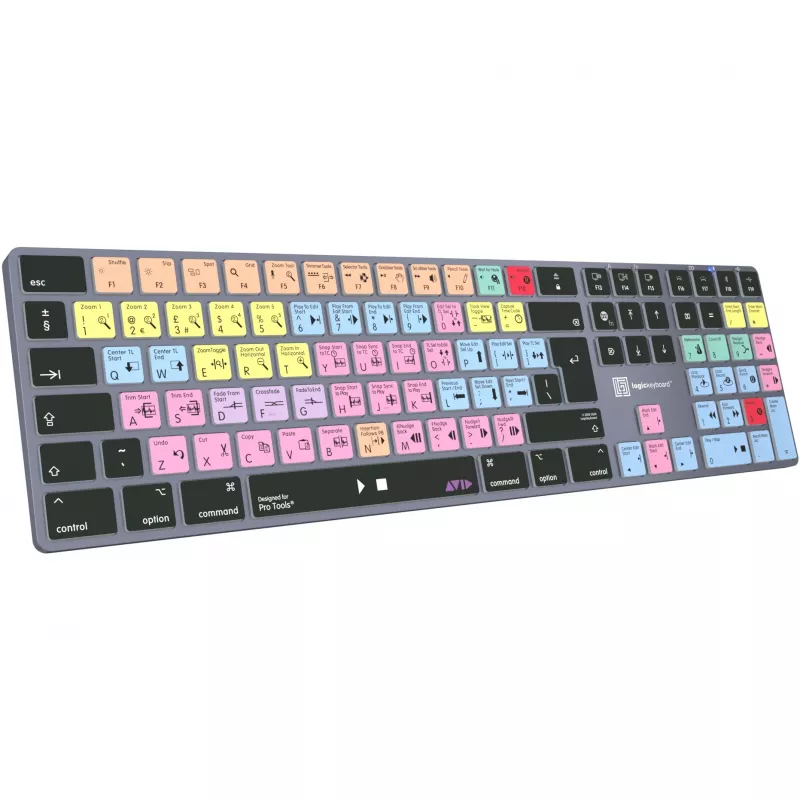 Keyboard LogicKeyboard LKB-PT-TM — Full-size (100%) Bluetooth QWERTZ German, Titanium Grey