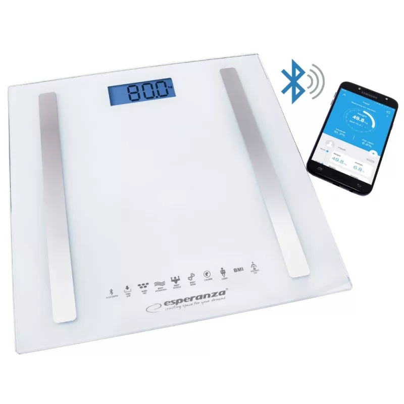 Esperanza EBS016W personal scale Square White Electronic personal scale