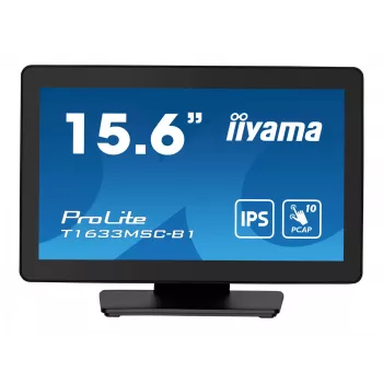 iiyama ProLite T1633MSC-B1 computer monitor 39.6 cm (15.6 inch) 1920 x 1080 pixels Full HD LCD Touchscreen Black