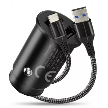 Car charger everActive CC-25C 2x USB-A + USB-C, 12W, in-car USB power adapter