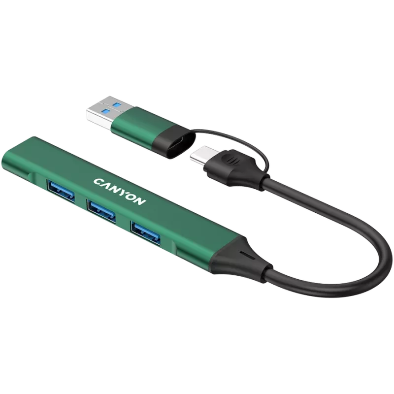 CANYON hub DS-02 4in1 USB-A/C Green