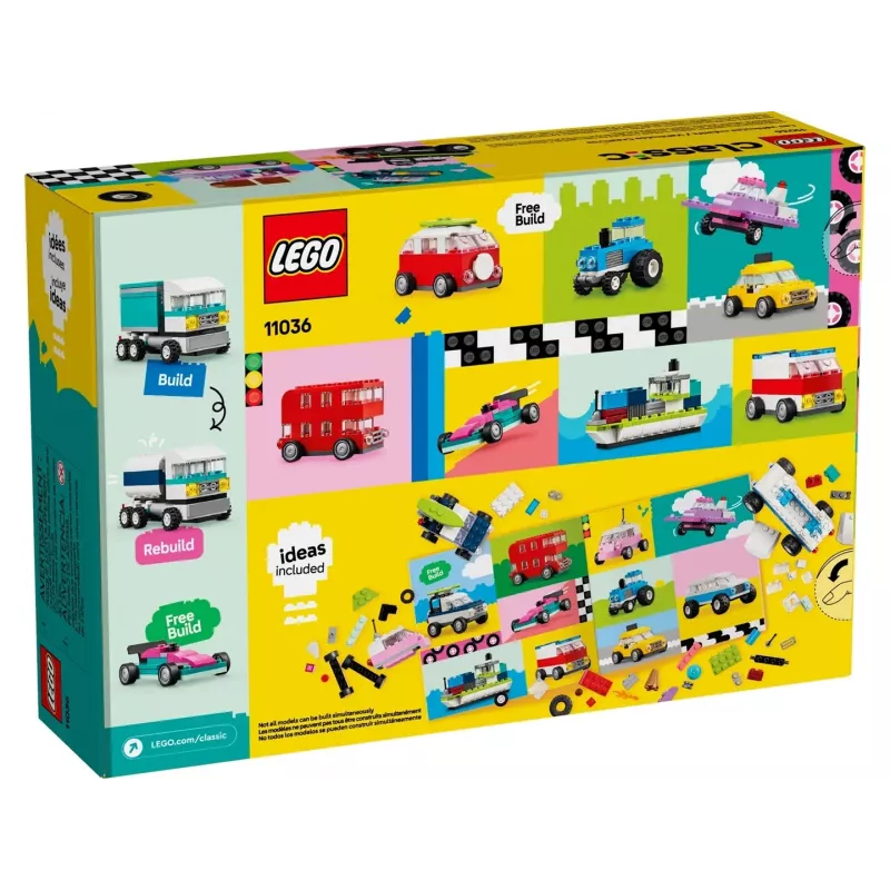 LEGO Classic Creative Vehicles Colourful Model Cars Kit Featuring a Police Car Toy & 11023 Classic Green Baseplate Square 32x32 Stud Building Grass