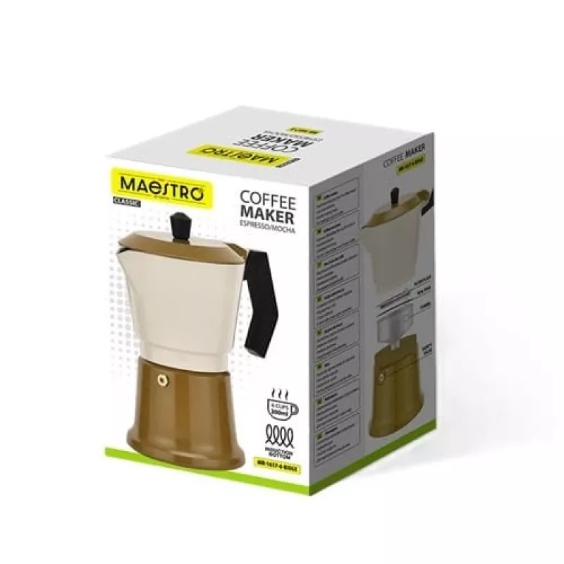 Stovetop Espresso Maker Maestro MR-1657-6-BEIGE aluminum 6-cup