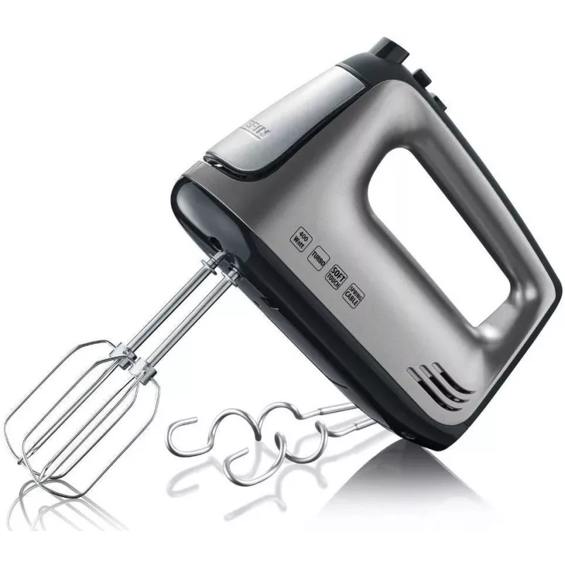 SEVERIN HM 3832 - Hand Mixer - 400 W - Grey-Metallic/Black/Stainless Steel