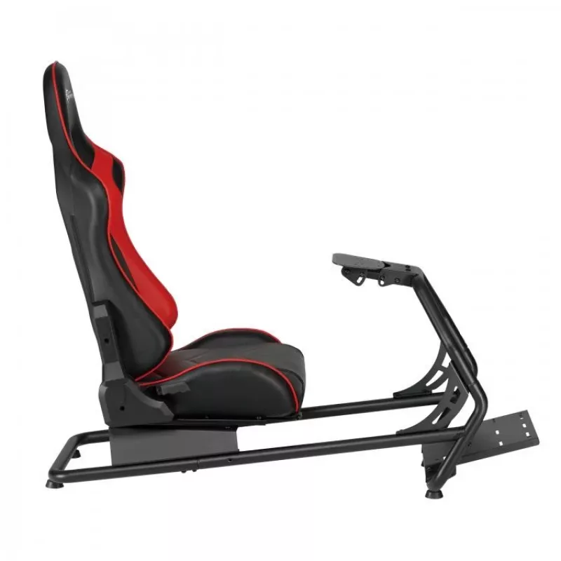 White Shark RSC-303 King of Speed Racing Simulator Cockpit - Steel Frame, Reclining PVC Leather Seat, Universal Wheel & Pedal Mounts