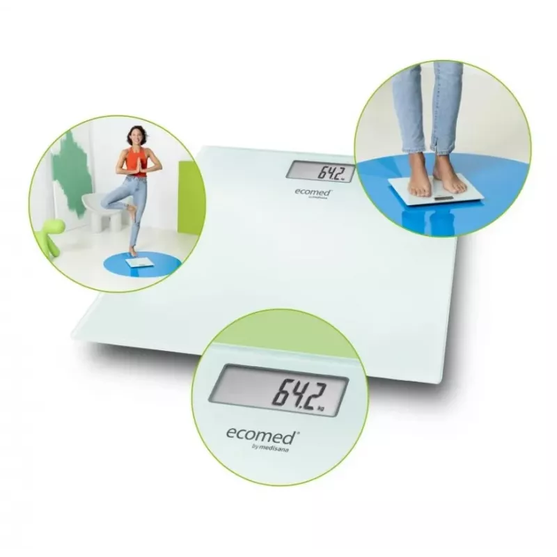 Ecomed by Medisana PS-72E personal scale - 150 kg, glass platform, white