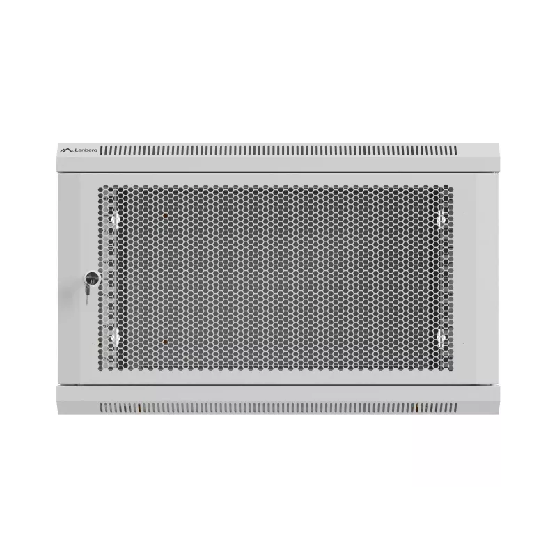 Lanberg WF01-6606-23S Wall-Mount Rack Cabinet 19 inch 6U 600x600 mm Grey Perforated Door (Flat Pack)