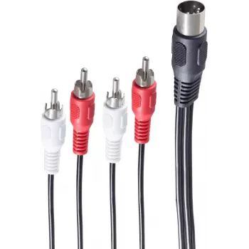shiverpeaks BS10402 Audio-Cable 1,5 m DIN (5-pin) 4 x RCA Black (BS10402)
