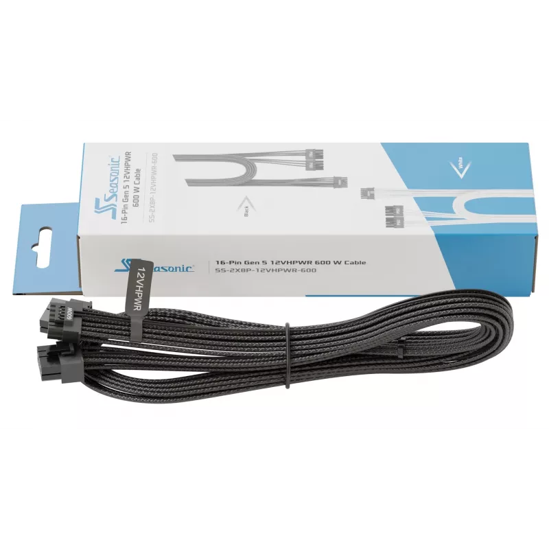 Adapter cable SEASONIC NESE-165 12VHPWR PCIe 5.0 black for GPU power connection