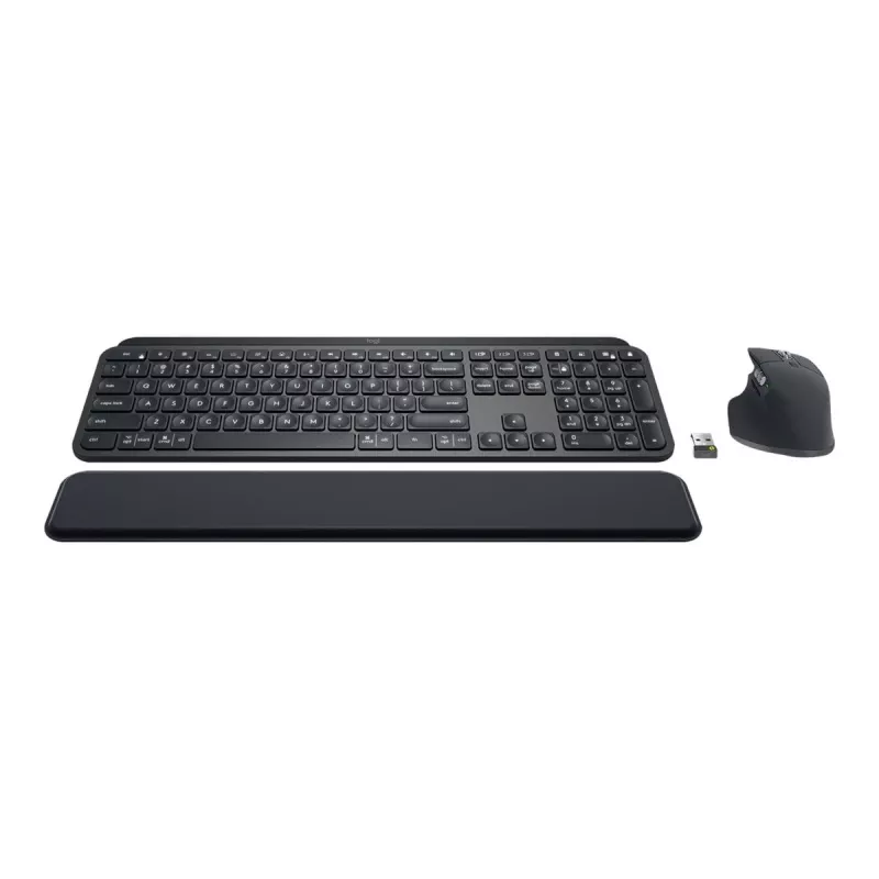 Logitech MX Keys Combo for Business - Keyboard-and-Mouse-Set - backlit - Wireless - Bluetooth LE - QWERTY - GB - Graphite