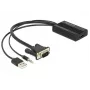 Video Cable Adapter DeLOCK 62597 0.25m HDMI Type A VGA D-Sub 3.5mm USB Type-A Black