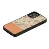 Protective phone case Man and Wood for iPhone 12 mini — pink flower on black