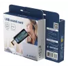 USB External Sound Card Gembird Virtus2 — USB interface, 3.5 mm headphone, blue transparent