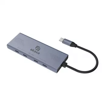 Akasa 4-port USB-C (USB 3.2 Gen 2) multiport hub with USB-C connector Aluminium (anodised) AK-CBCA32