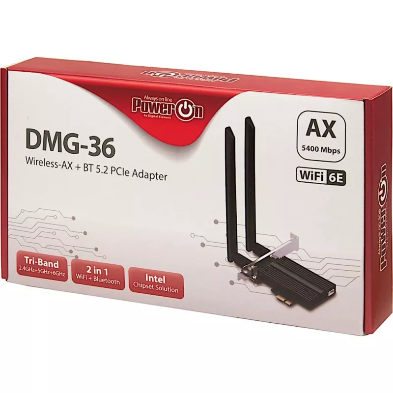 Internal WLAN Bluetooth Card Inter-Tech DMG-36 5400 Mbit/s Wi-Fi 6