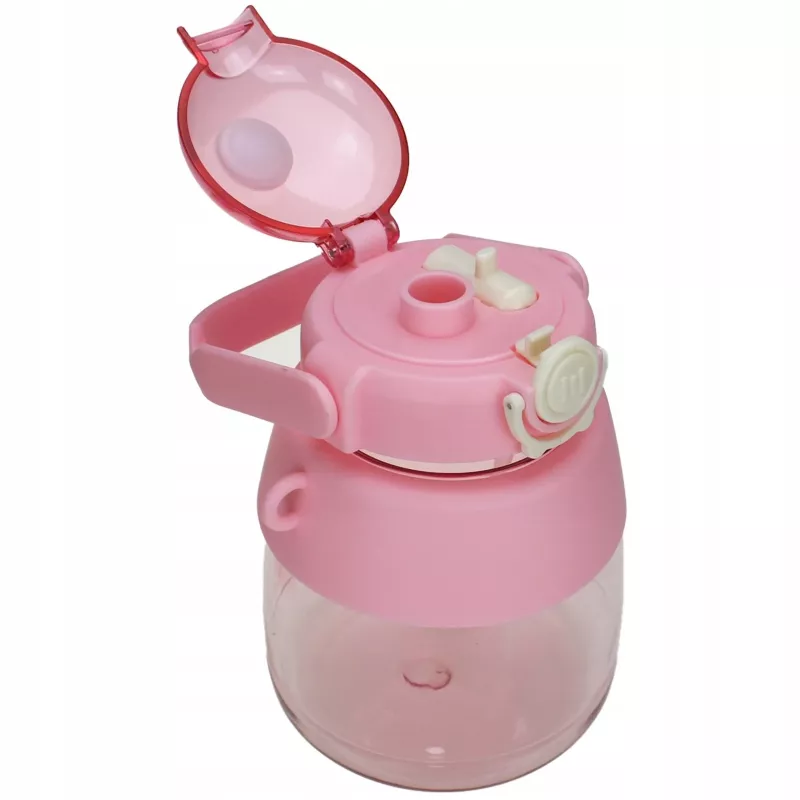 Water Bottle Extralink school bottle with straw and lanyard 1 L pink