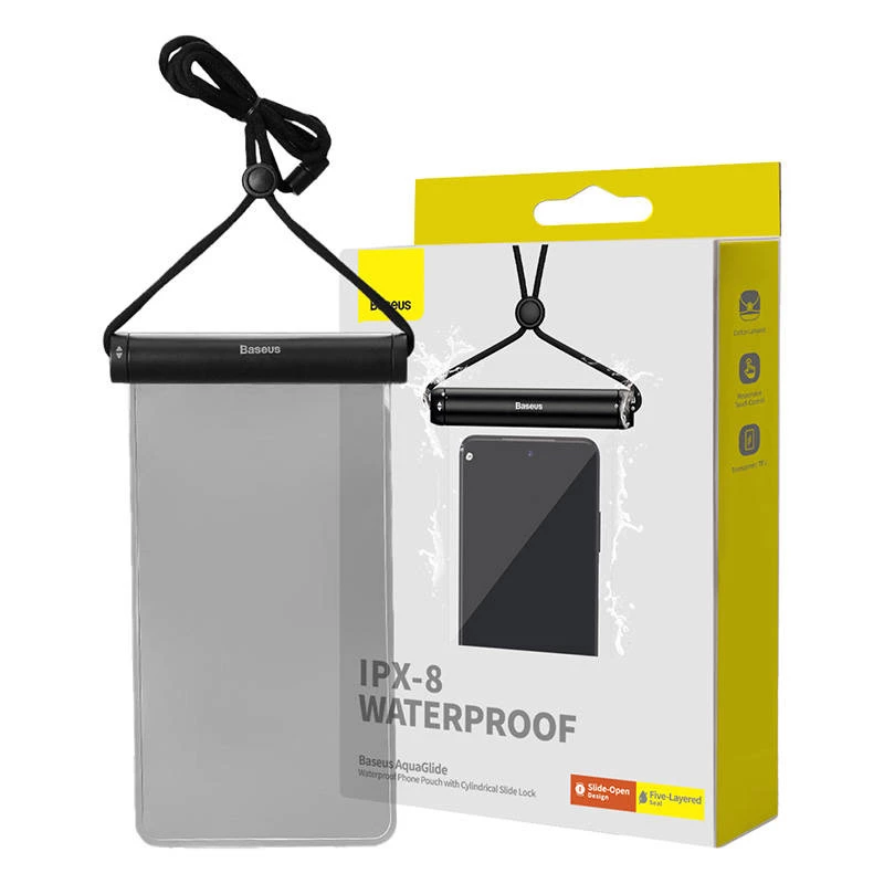 Waterproof phone case Baseus AquaGlide cylindrical slide lock, black