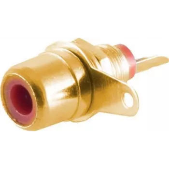 RCA (Cinch) Socket ShiverPeaks 52091-R gold-plated, red connector, single female audio jack