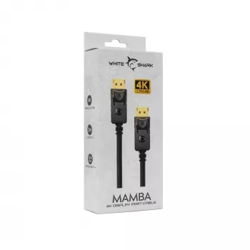 DisplayPort cable White Shark MAMBA 2m — 4K 60Hz, 2.0 compatible
