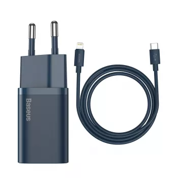 Baseus Super Si Power charger with USB-C to Lightning cable 20W Blue