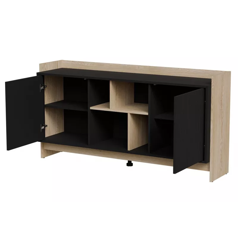 Cama PORTO 2D chest of drawers 150x38x77 oak/black