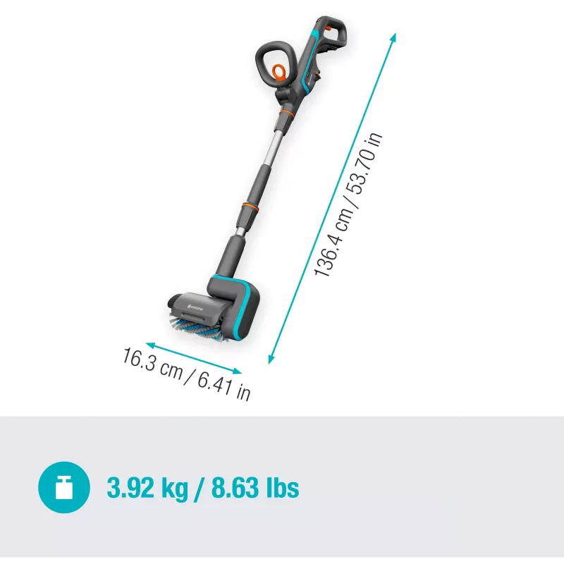 battery multi-cleaner AquaBrush Patio 18V P4A solo, hard-floor cleaner Grey/turquoise, without Battery and Charger, POWER FOR ALL ALLIANCE