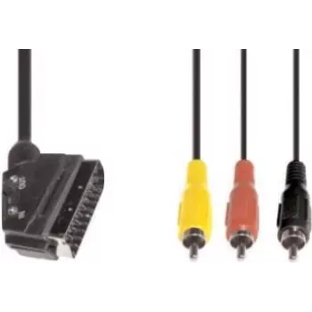 Video Cable Adapter e+p VC 119 1.5 m SCART (21-pin) 3 x RCA Black