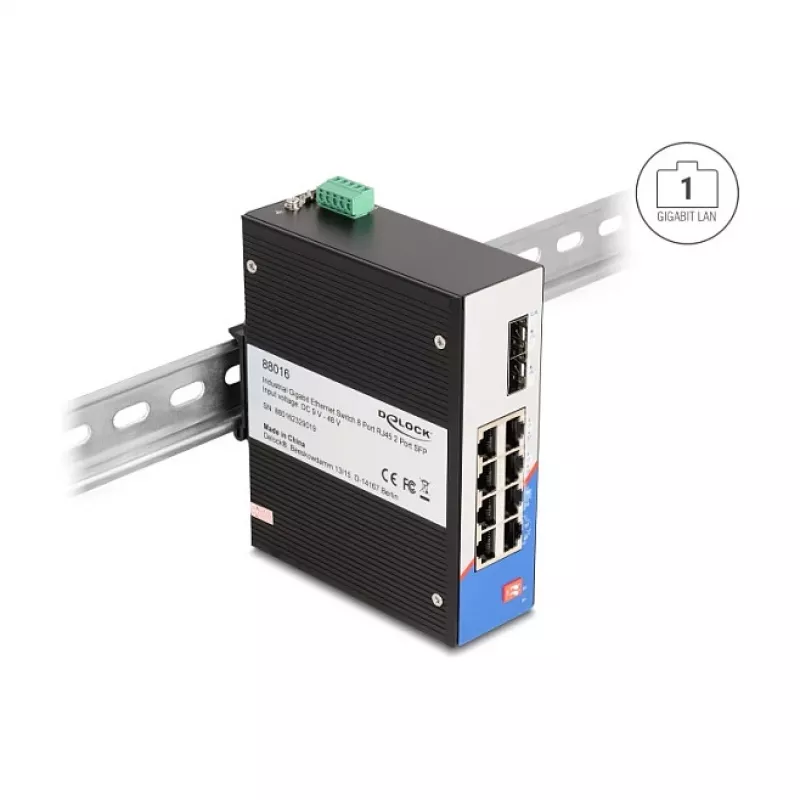 Unmanaged Switch DeLOCK 88016 Gigabit Ethernet 8 Ports 1 Gbit/s