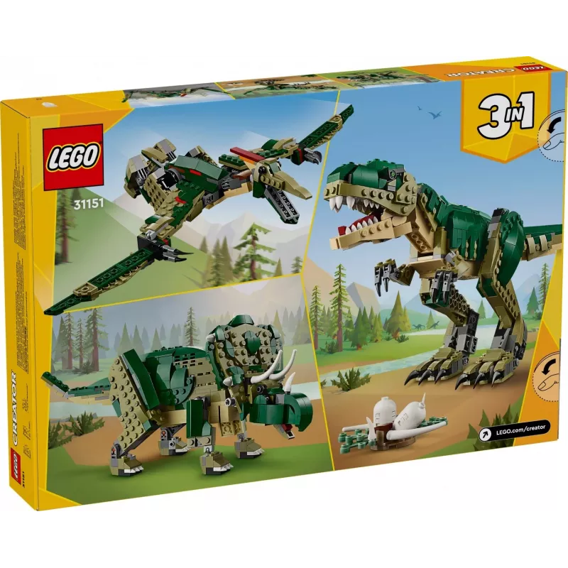 Construction toy LEGO Creator 3-in-1 T.Rex buildable model kit, 626 pcs, 150 mm height, age 9+