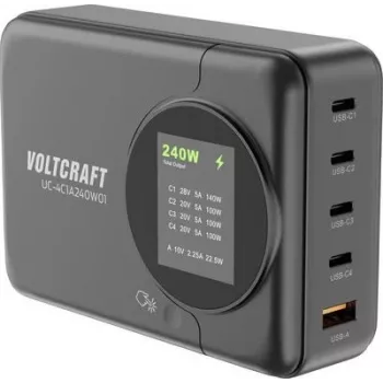 Voltcraft UC-4C1A240W01 USB Charging Dock USB-C USB-A PD 3.0 Black Indoor Area (VC-16871780)