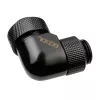 Alphacool Eiszapfen 13mm HardTube Screw-In Fitting 90° Rotatable G1/4 - Angled Compression Fitting for Liquid Cooling System - Deep Black