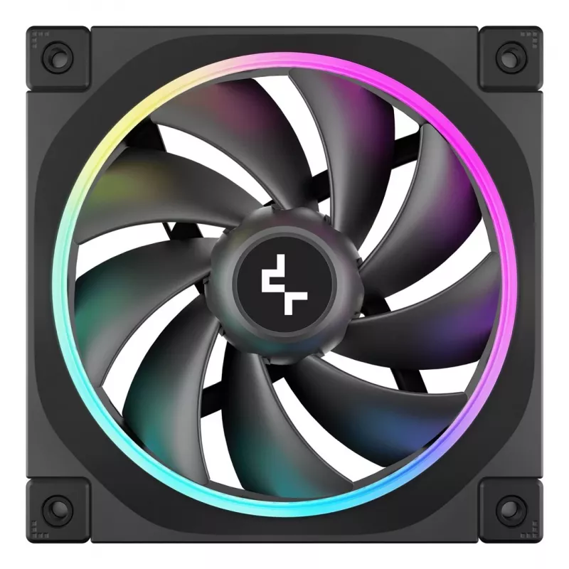 Case fan DeepCool FL12 120 mm, PWM, 500–2150 RPM, 55 CFM, 2.82 mmH2O, FDB, multi-LED, black