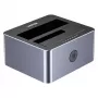 Docking Station Unitek 51642 for 2.5 inch/3.5 inch SATA drives, USB-C 10Gbps, 2-bay, aluminium