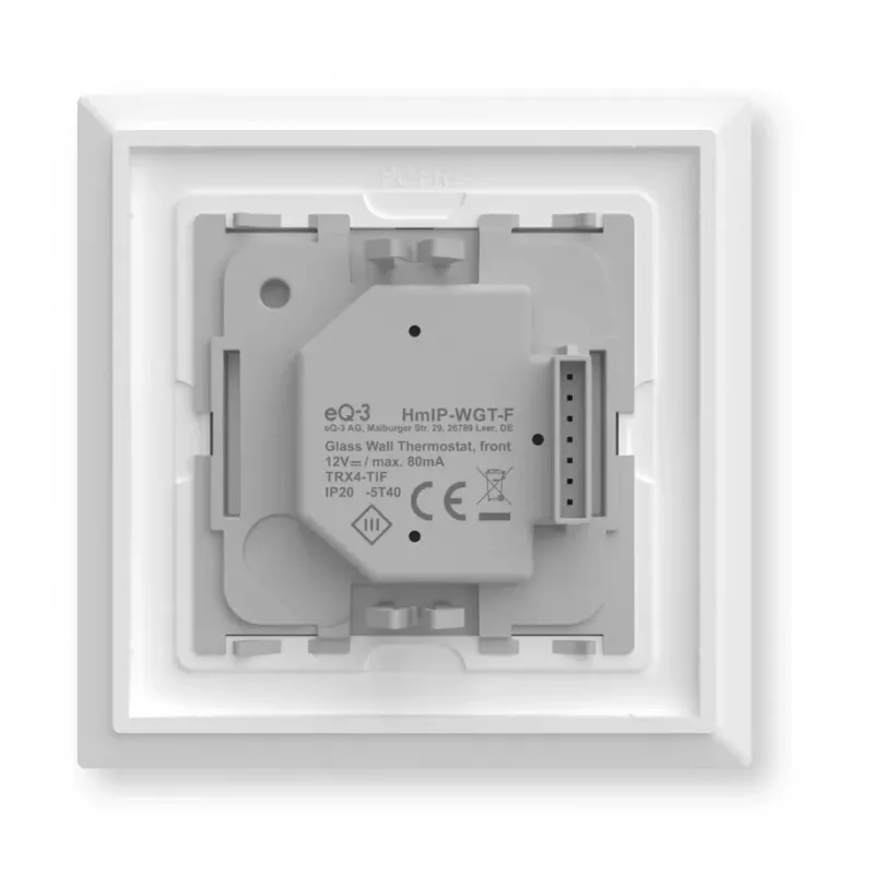 Glass wall thermostat Homematic IP model 161458A0 — digital, white, 230 V, IP20