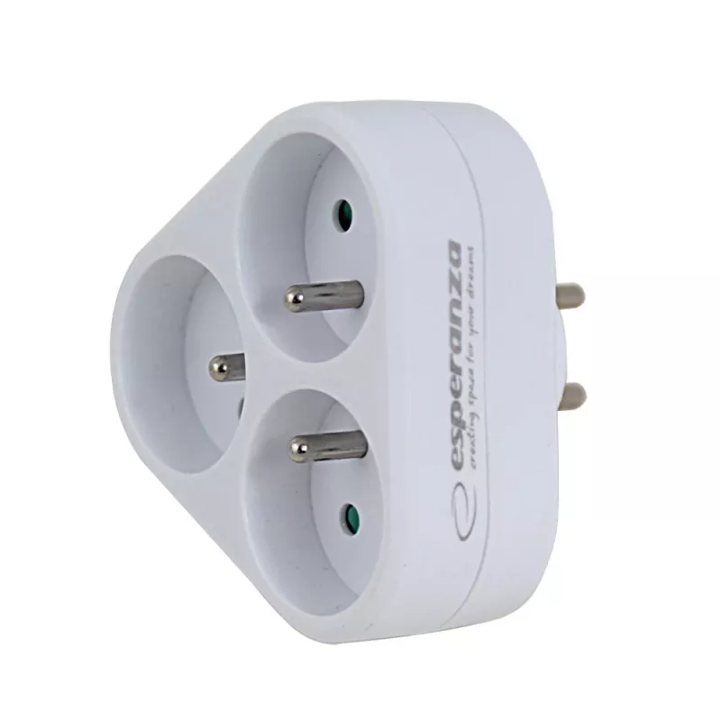 Esperanza ELK303W electrical splitter, 3 sockets, white